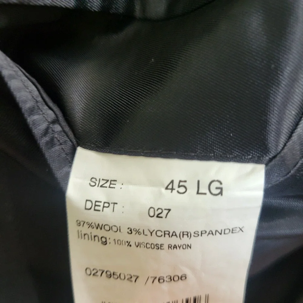 Brooks Brothers Stretch‎ 346 Mens 45 Large Black Blazer 97% Wool 3% Spandex